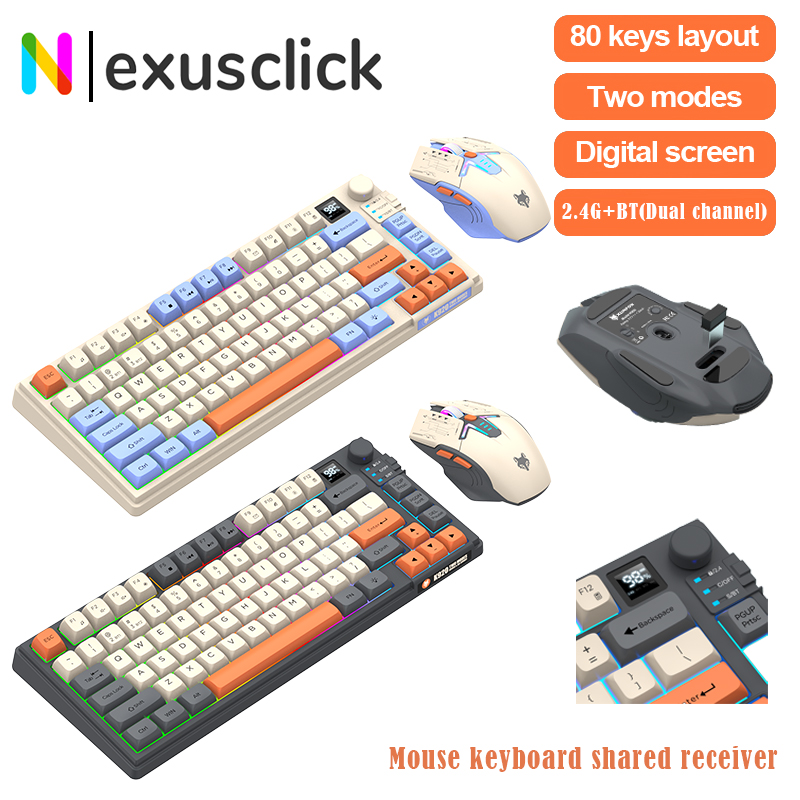 Gaming Keyboard Extension - Premium Dual-Modes 2.4G+Bluetooth Keyboard Mouse Combo