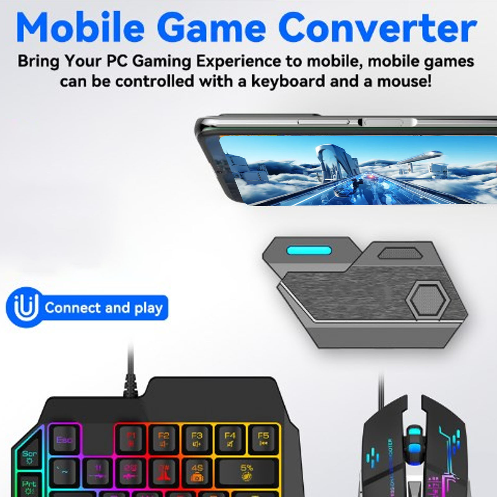 Gaming Keyboard Mouse Combo - Mobile Game Combo Pack Bluetooth Connection