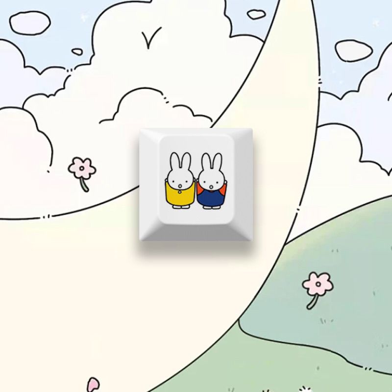 New Miffy rabbit cartoon cute  - Gaming Keyboard Mechanical 评论和价格