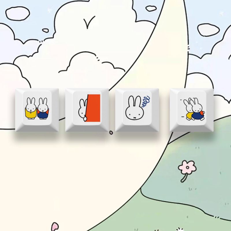 New Miffy rabbit cartoon cute  - Gaming Keyboard Mechanical 评论和价格