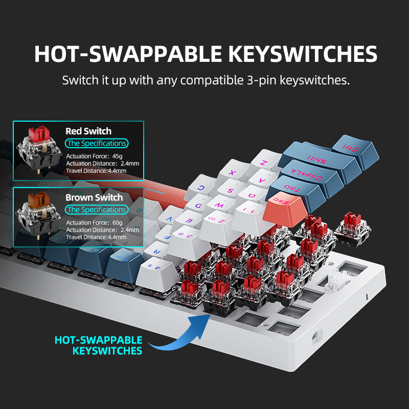 K500-B61 Machenike Mini Mechan - Gaming Keyboard Hot Swappable 评论和价格