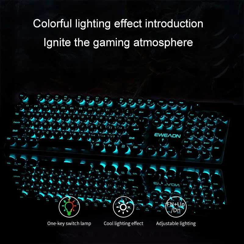 Retro Punk Mechanical Feel Key - Gaming Keyboard Backlit 评论和价格
