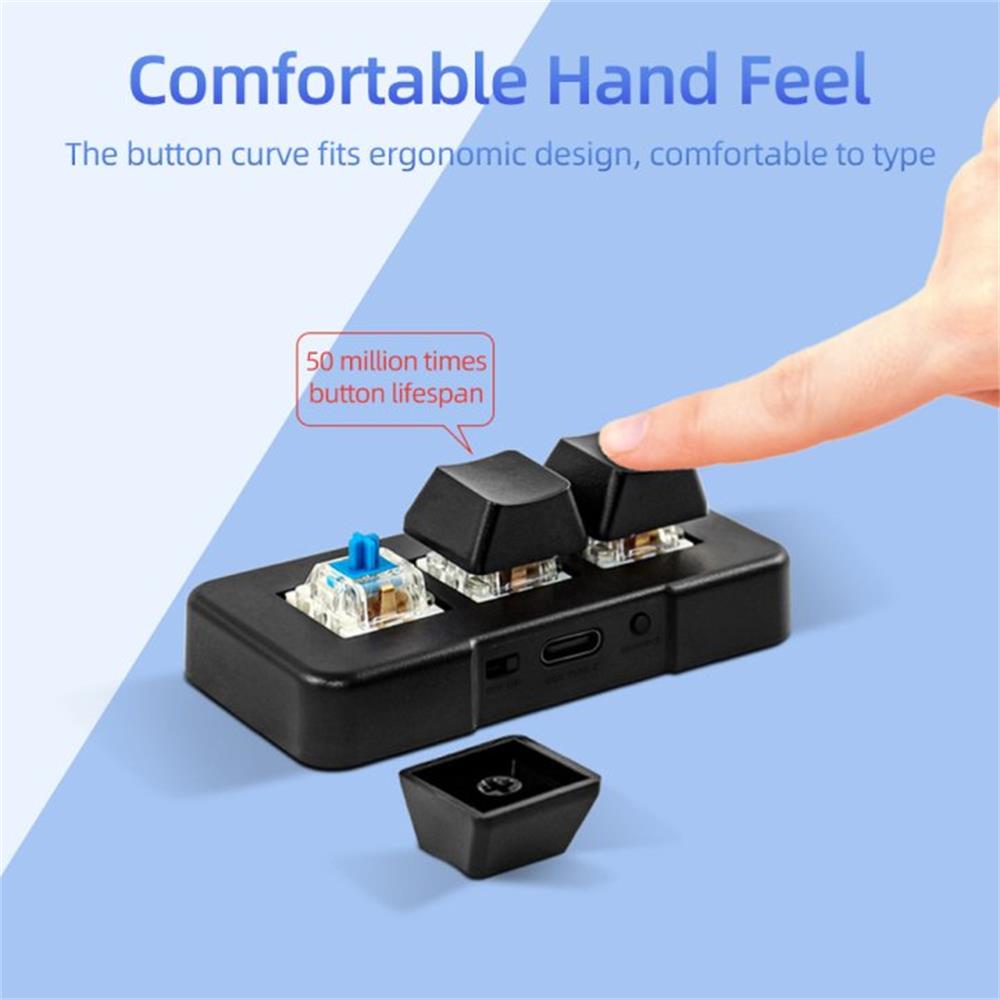 MK321-Pro Small Keyboard 3-key - Keyboard Gaming Blue Switch 评论和价格
