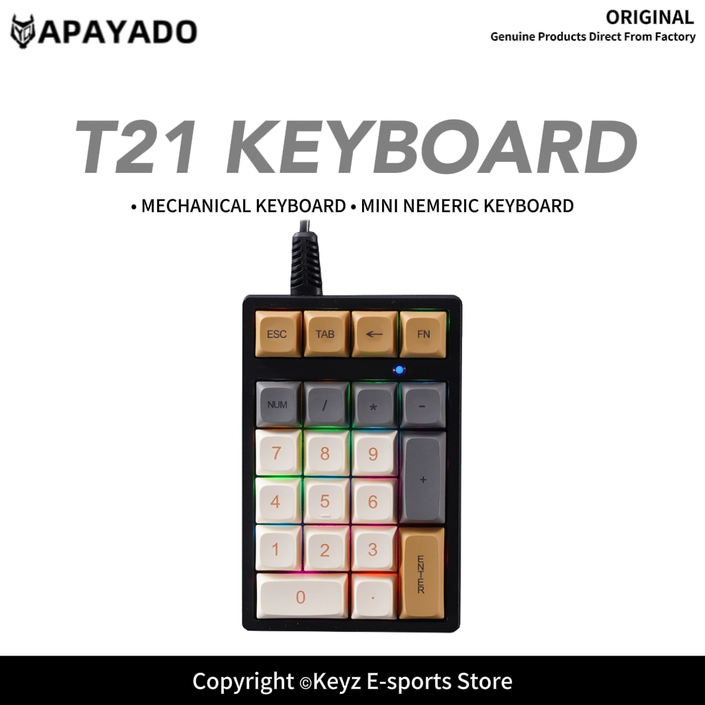 T21 Mini Number Keypad RGB Bac - Keyboard Gaming Blue Switch 评论和价格