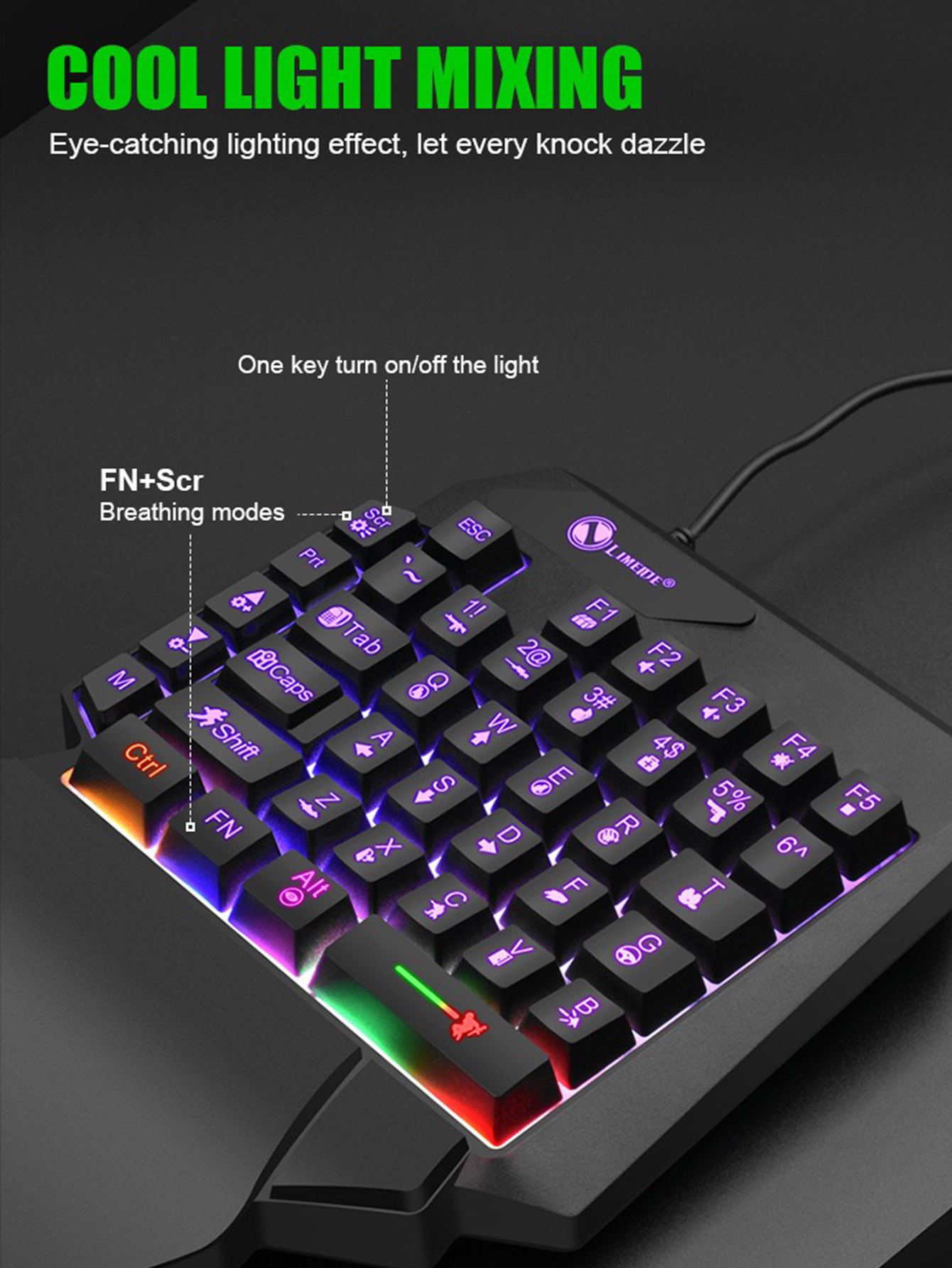 Mechanical One-Handed Light Ga - Gaming Keyboard 1 Hand 评论和价格