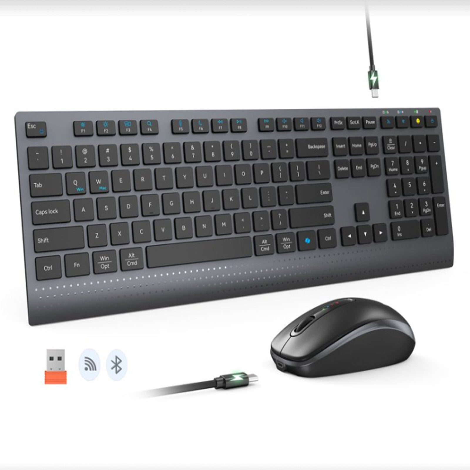 Bluetooth 2.4G Dual-Mode Wirel - Gaming Keyboard Mouse And Headset Combo 评论和价格