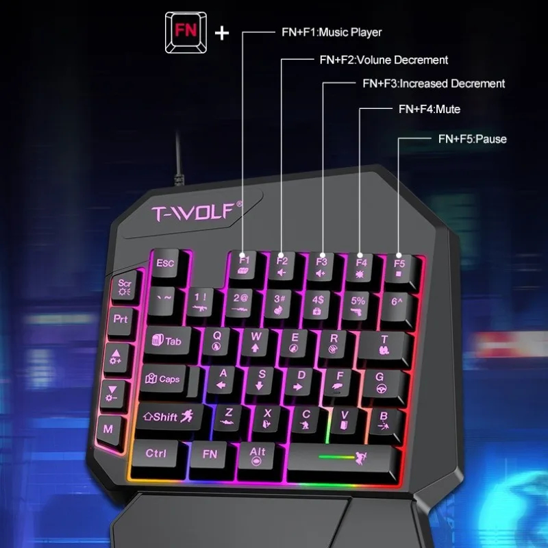 5 In 1 Set 35keys One Handedly - Gaming Keyboard 1 Hand 评论和价格