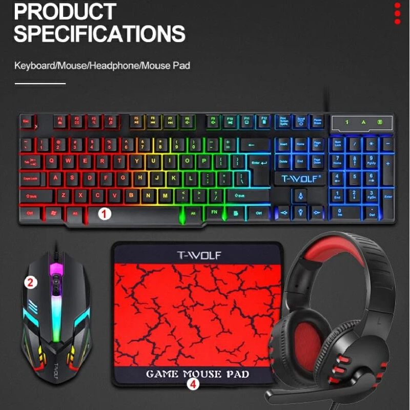 Spanish Russian Keyboard Layou - Gaming Keyboard Mouse And Headset Combo 评论和价格