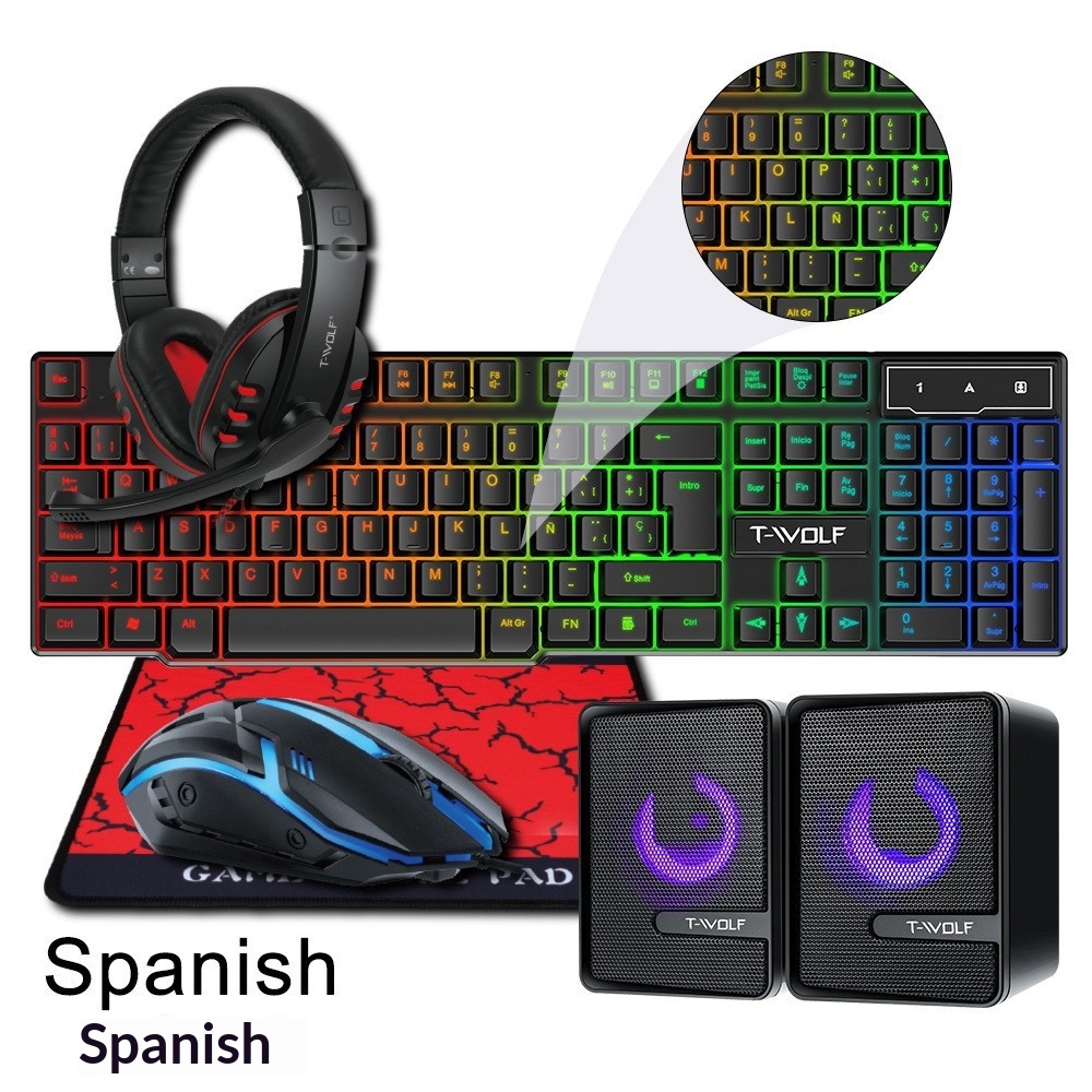 Spanish Russian Keyboard Layou - Gaming Keyboard Mouse And Headset Combo 评论和价格