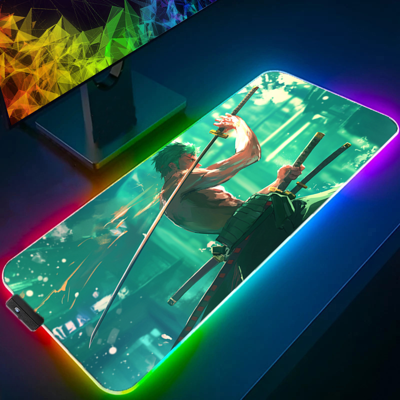 ONE PIECE Zoro Mouse Pad RGB G - Gaming Keyboard Nearby 评论和价格