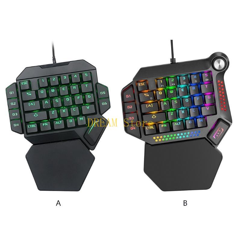 Single Hand RGB Luminous Backl - Gaming Keyboard 1 Hand 评论和价格