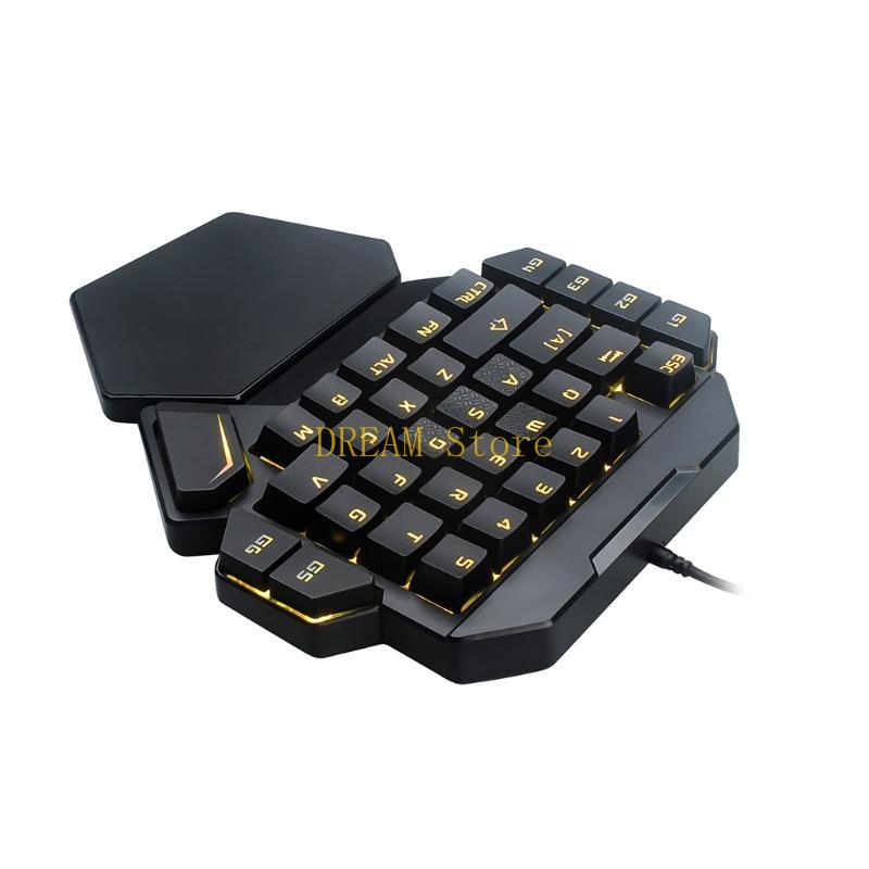 Single Hand RGB Luminous Backl - Gaming Keyboard 1 Hand 评论和价格