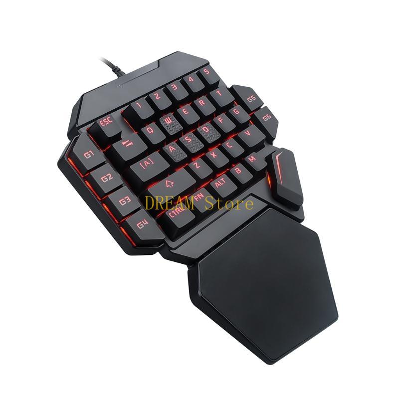 Single Hand RGB Luminous Backl - Gaming Keyboard 1 Hand 评论和价格