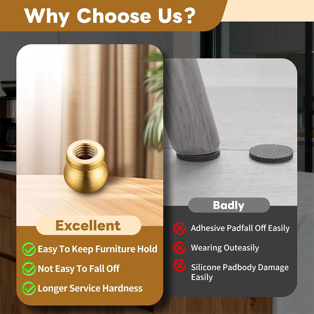 4Pcs Brass Cutting Board Feet  - Stabilizer Screw In 评论和价格