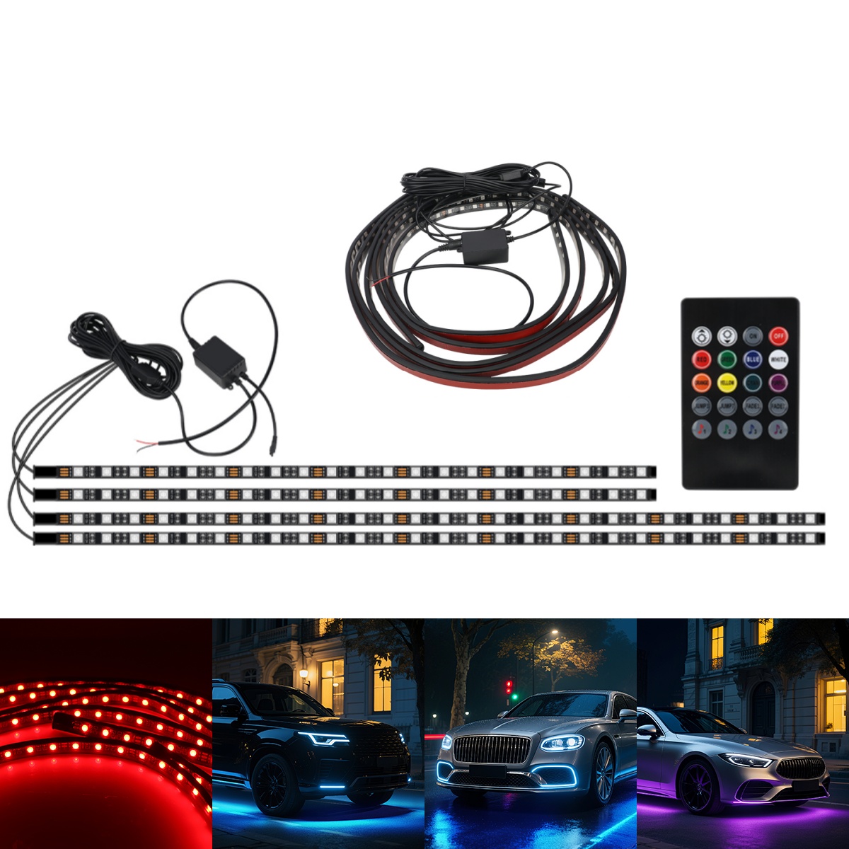 90+120CM Car RGB Chassis Light - Rgb Underglow Strip 评论和价格