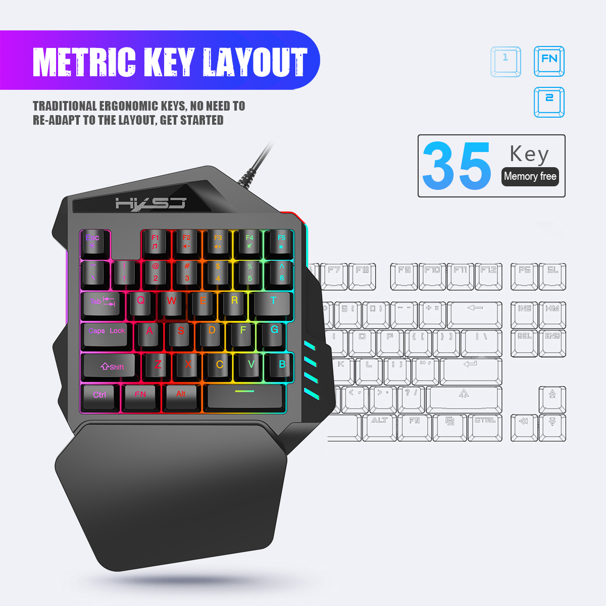 Best sale 35 Keys Film Membran - Gaming Keyboard 1 Hand 评论和价格