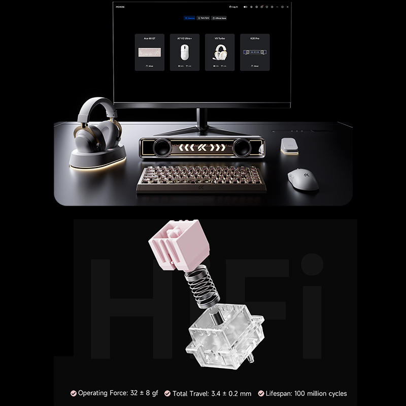 MCHOSE Ace 68 GT Aluminum Allo - Gaming Keyboard Hot Swappable 评论和价格
