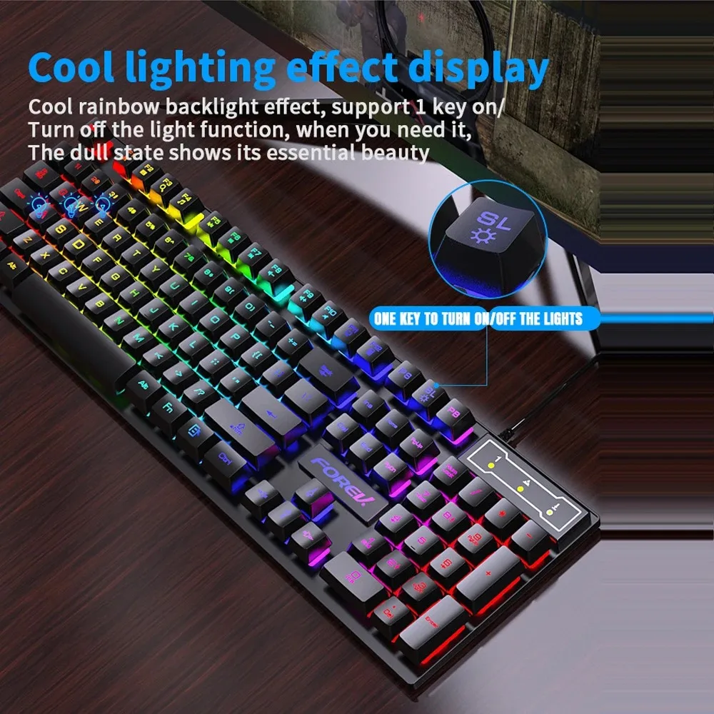 104 Key Backlit Mechanical Key - Keyboard Mouse Bundle Gaming 评论和价格