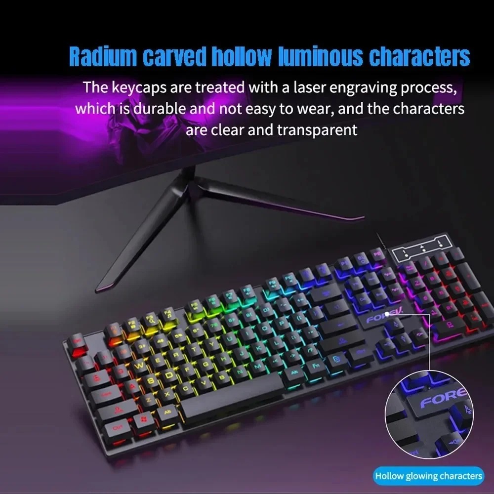 Kebidumei 104 key Backlit Mech - Keyboard Mouse Bundle Gaming 评论和价格