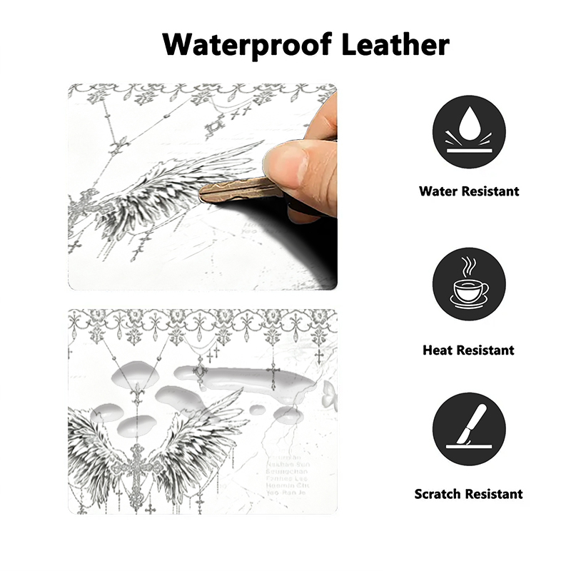 Leather Mousepad Black White A - Gaming Keyboard Nearby 评论和价格