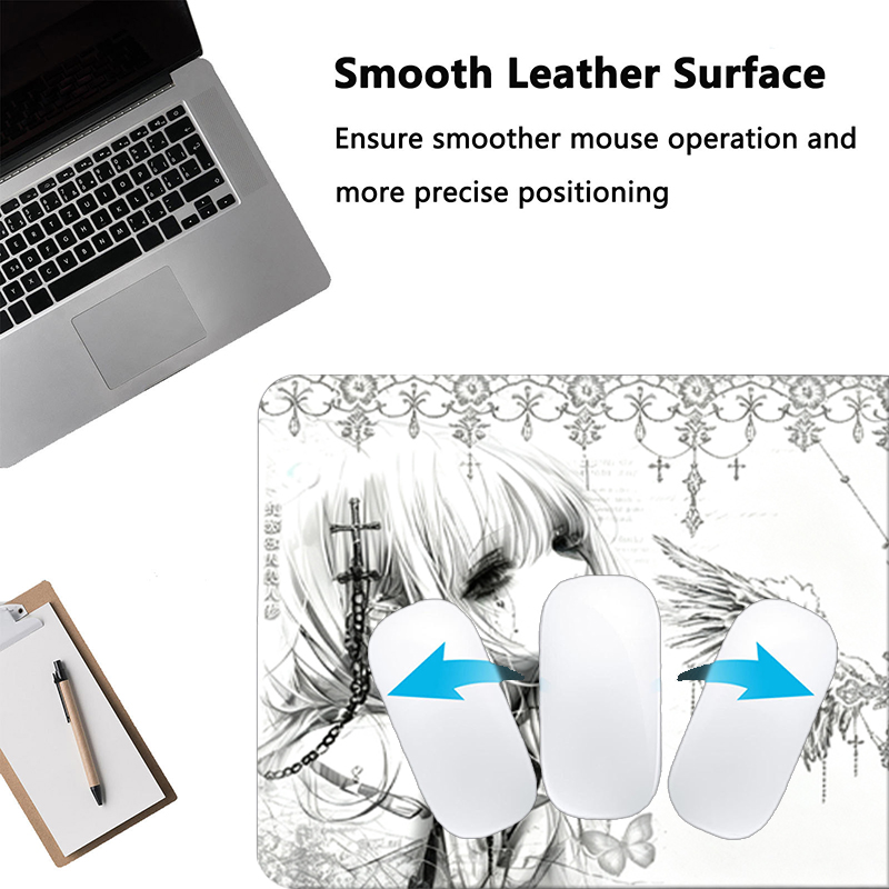 Leather Mousepad Black White A - Gaming Keyboard Nearby 评论和价格