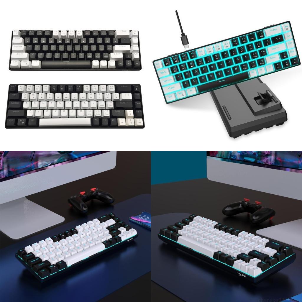 Portable 68Keys Mechanical Gam - Keyboard Gaming Blue Switch 评论和价格