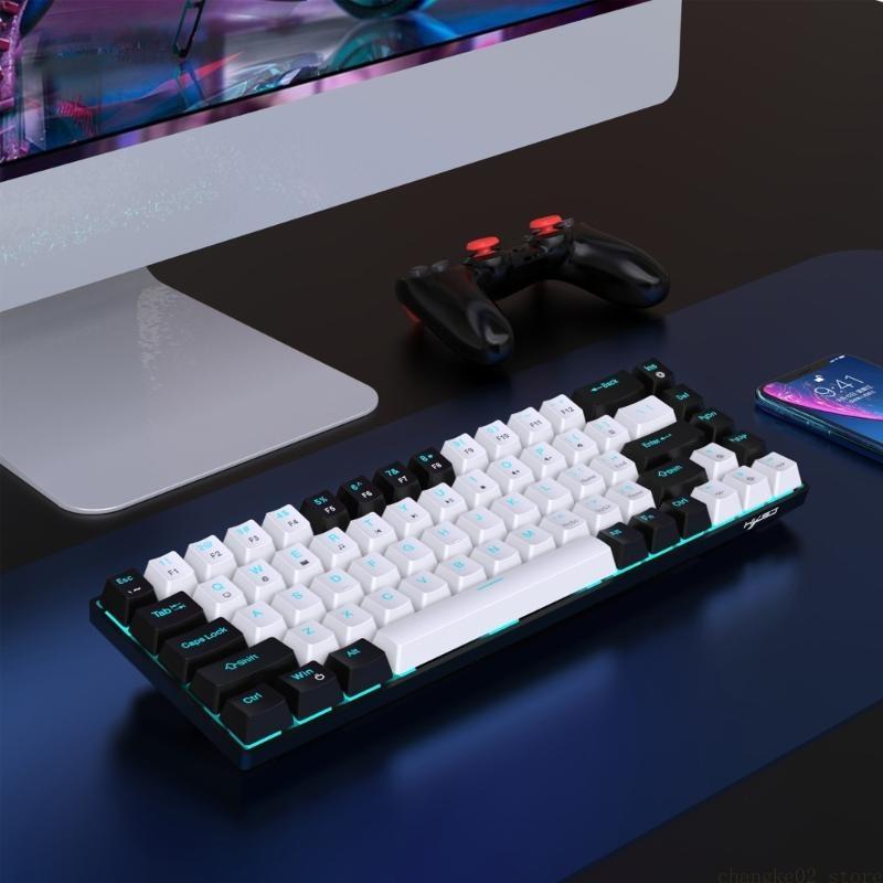 Portable 68Keys Mechanical Gam - Keyboard Gaming Blue Switch 评论和价格