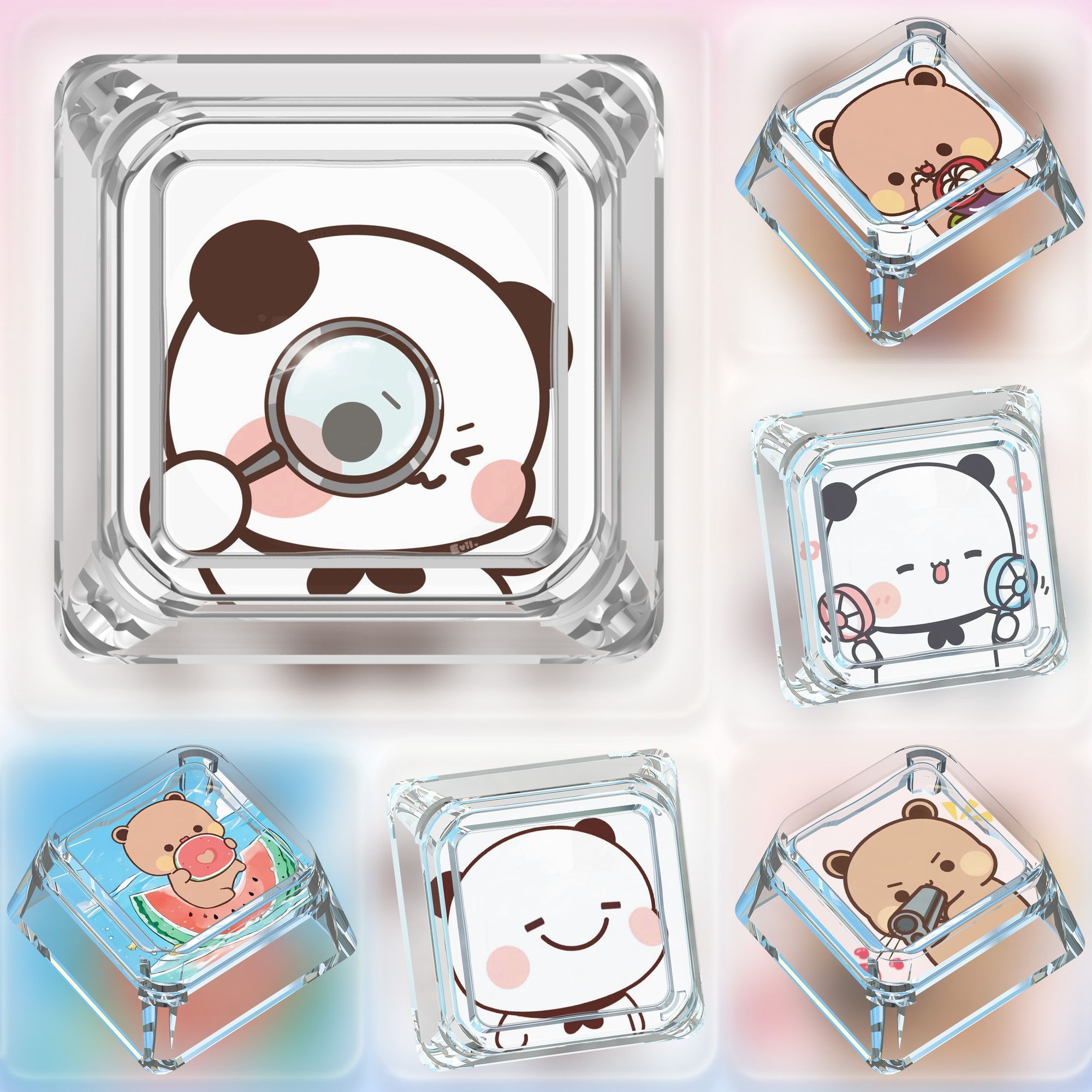 Cute Bubu Dudu Keycaps ABS Cus - Gaming Keyboard Mechanical 评论和价格